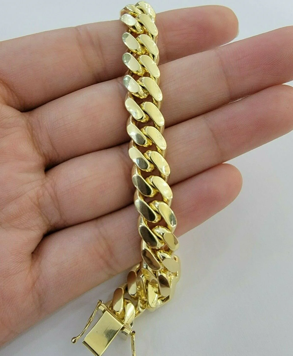 REAL 14k Gold Bracelet Miami Cuban Link SOLID 14kt Yellow Gold 8.5mm  8.5" Men's - Image 2
