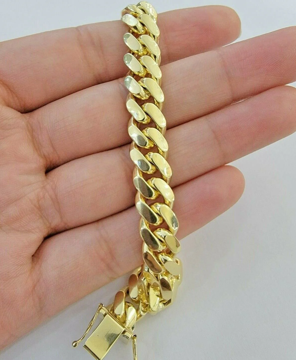 REAL 14k Gold Bracelet Miami Cuban Link SOLID 14kt Yellow Gold 8.5mm 8" Men's - Image 3