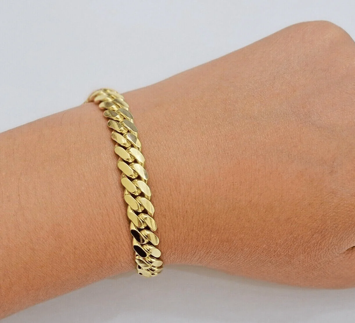REAL 14k Gold Bracelet Miami Cuban Link SOLID 14kt Yellow Gold 8.5mm 8" Men's - Image 4