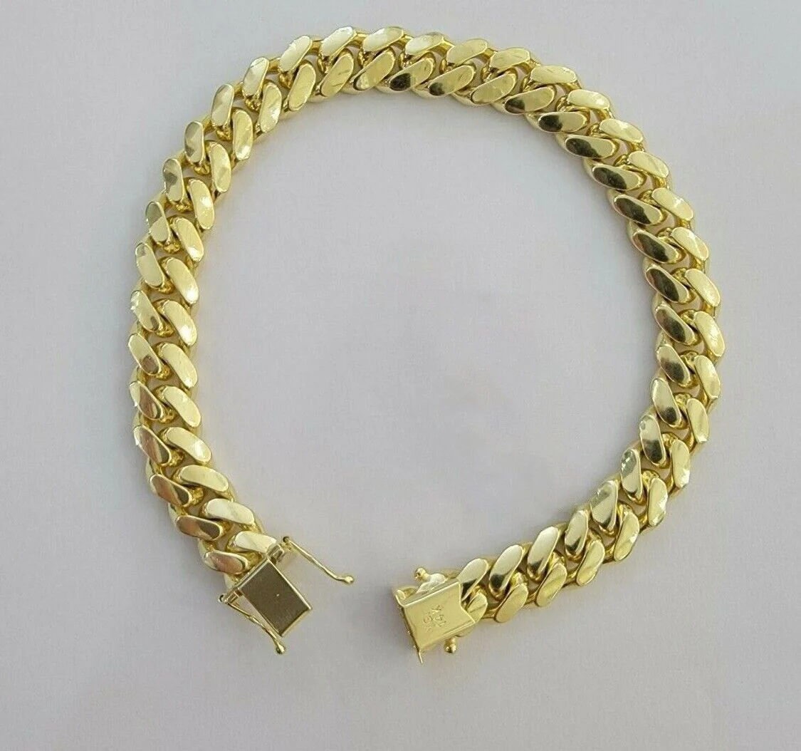 REAL 14k Gold Bracelet Miami Cuban Link SOLID 14kt Yellow Gold 8.5mm 8" Men's - Image 5
