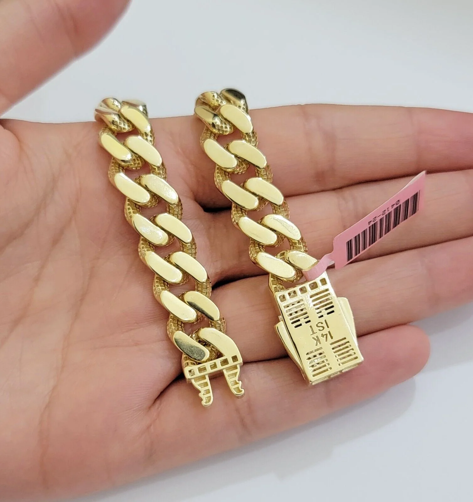 Real 14k Gold Bracelet Monaco Cuban Link 9.5mm 8.5'' inch Men's 14kt Yellow Gold - Image 10