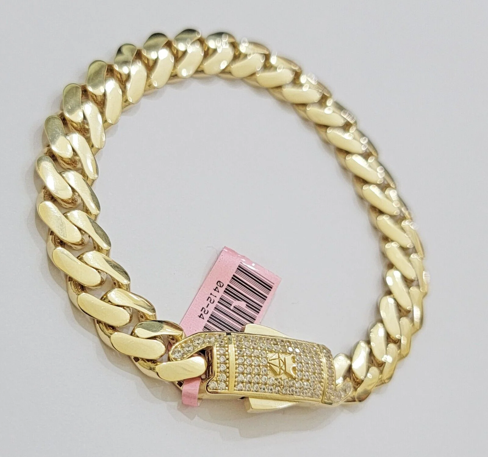 Real 14k Gold Bracelet Monaco Cuban Link 9.5mm 8.5'' inch Men's 14kt Yellow Gold - Image 5