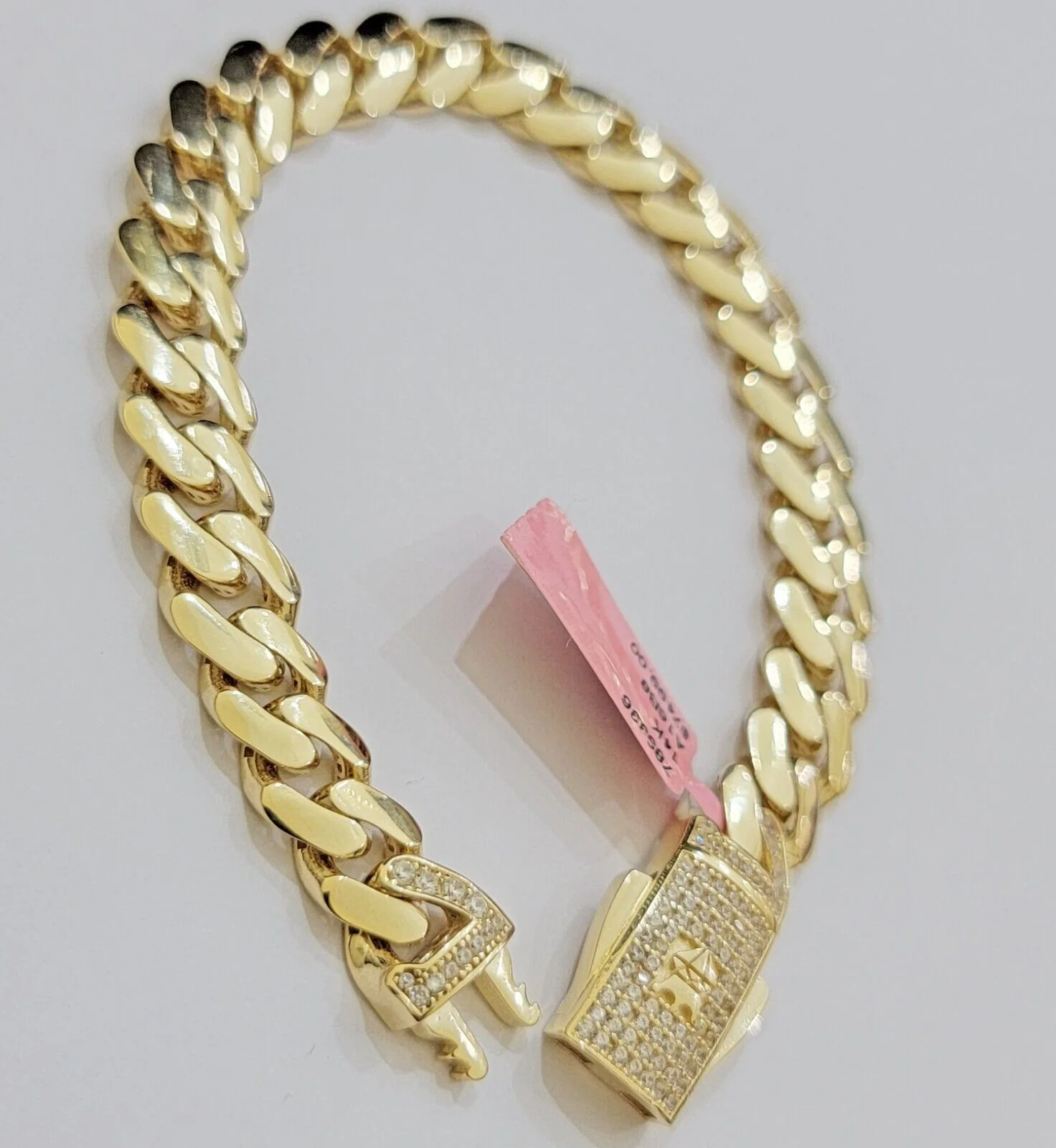 Real 14k Gold Bracelet Monaco Cuban Link 9.5mm 8.5'' inch Men's 14kt Yellow Gold - Image 7