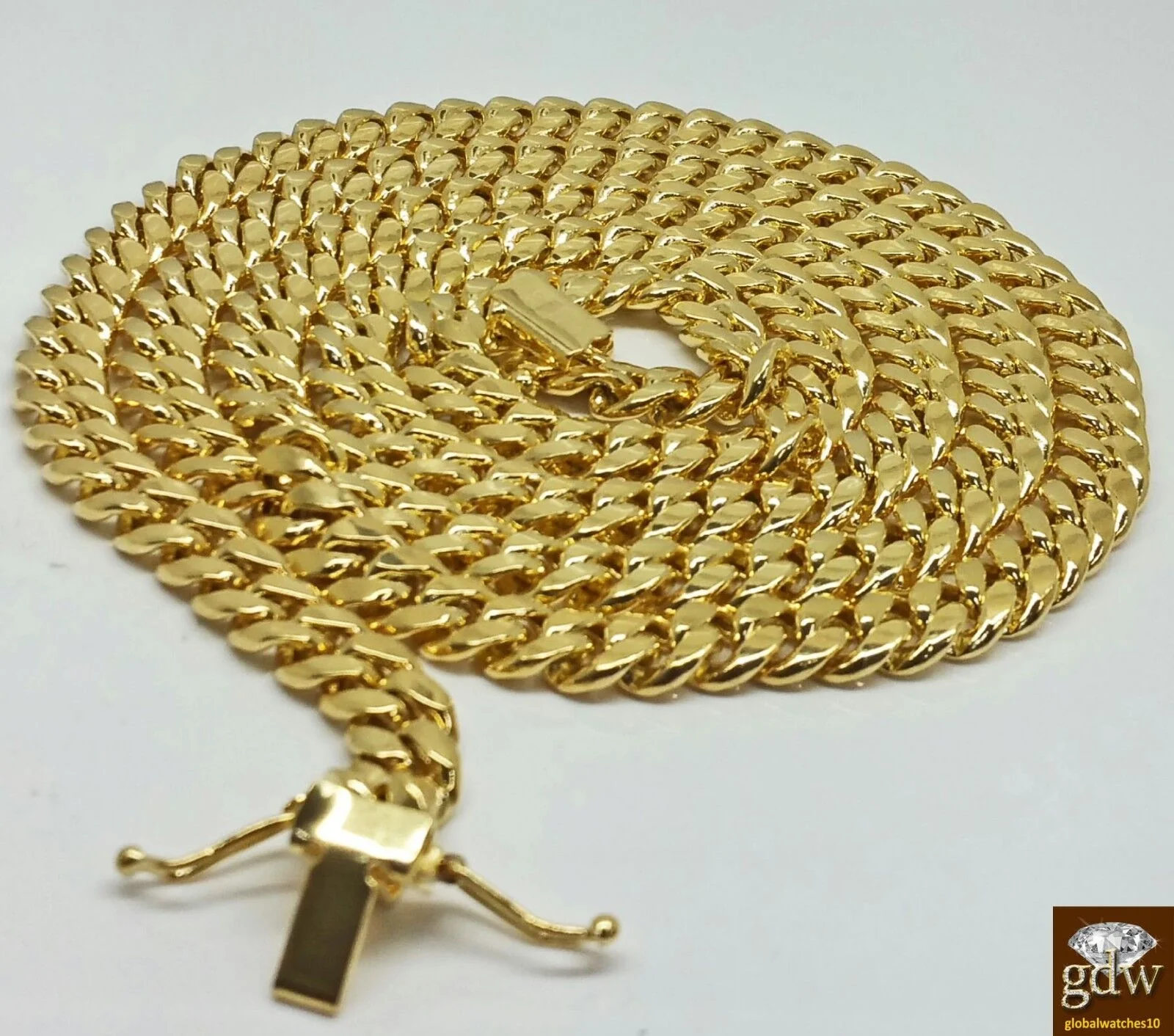 Real 14k Gold Chain 7mm Miami Cuban Link Necklace 20 inch Box Lock 14kt Yellow - Image 2