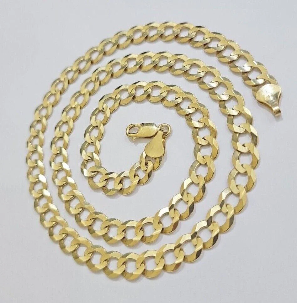 Real 14k Gold Chain Cuban Curb Link 9mm 18 in - 30 Inch Mens Solid 14kt Yellow - Image 2