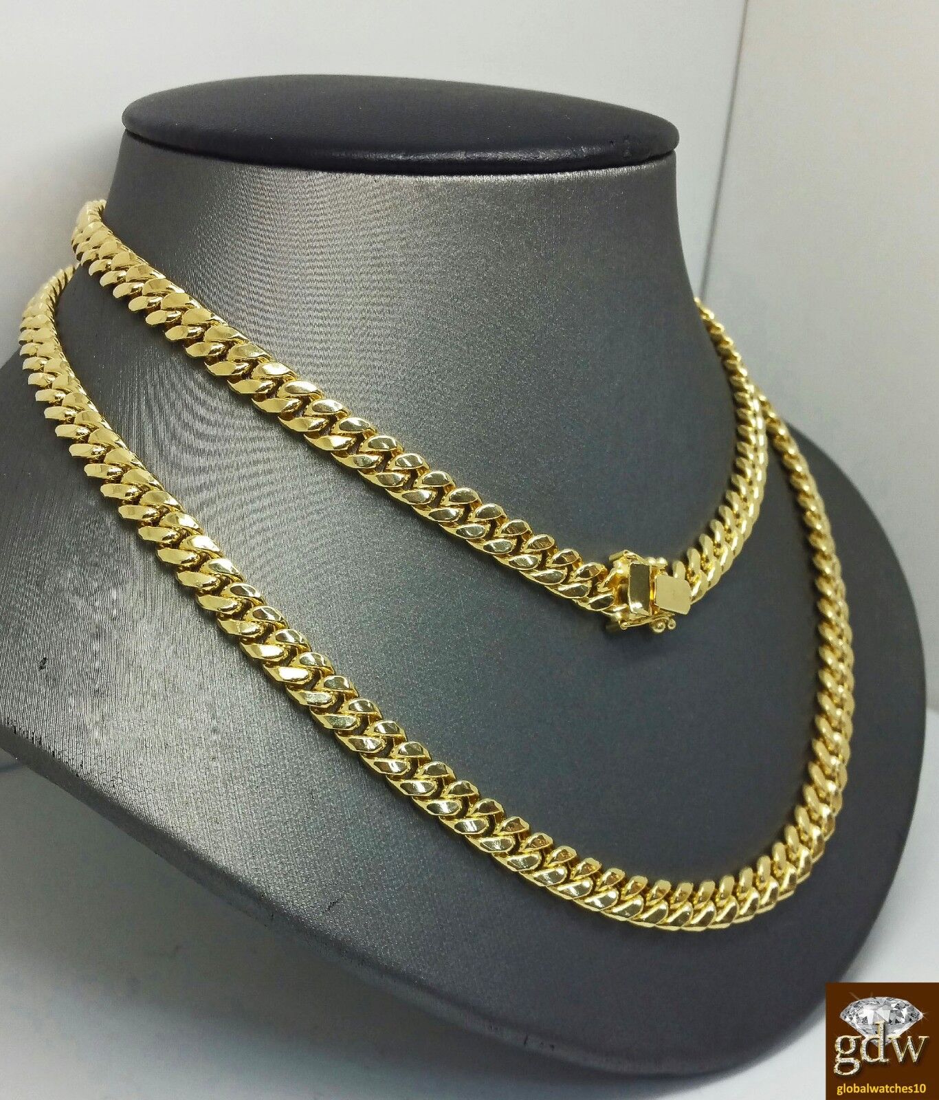 Real 14k Gold Chain Miami Cuban Link Necklace Men's 7mm 26 inch Box Lock 14kt - Image 6
