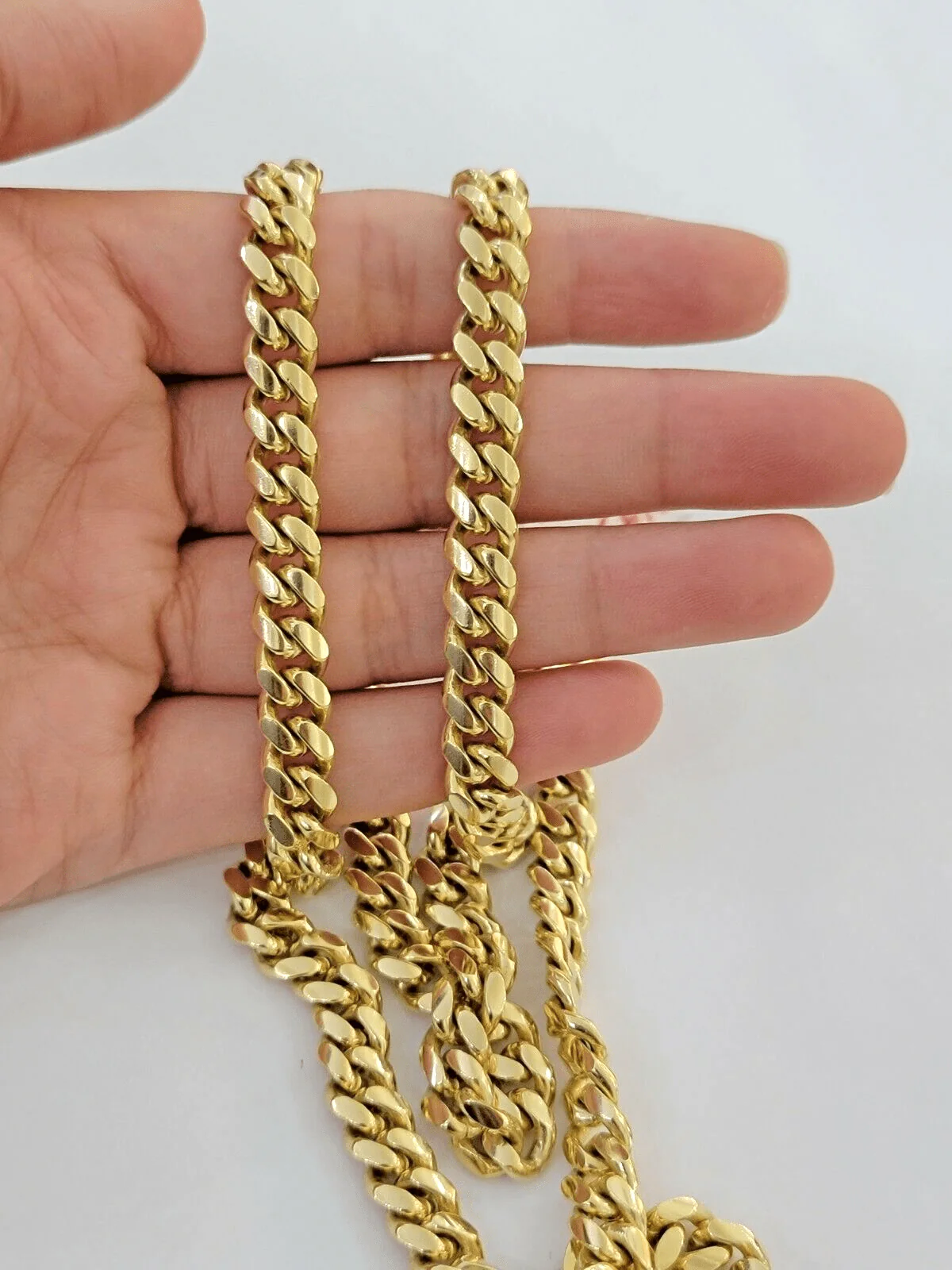 Real 14k Gold Chain Necklace 7mm  22 Inch Solid Miami Cuban Link  Men 14kt Chain - Image 2