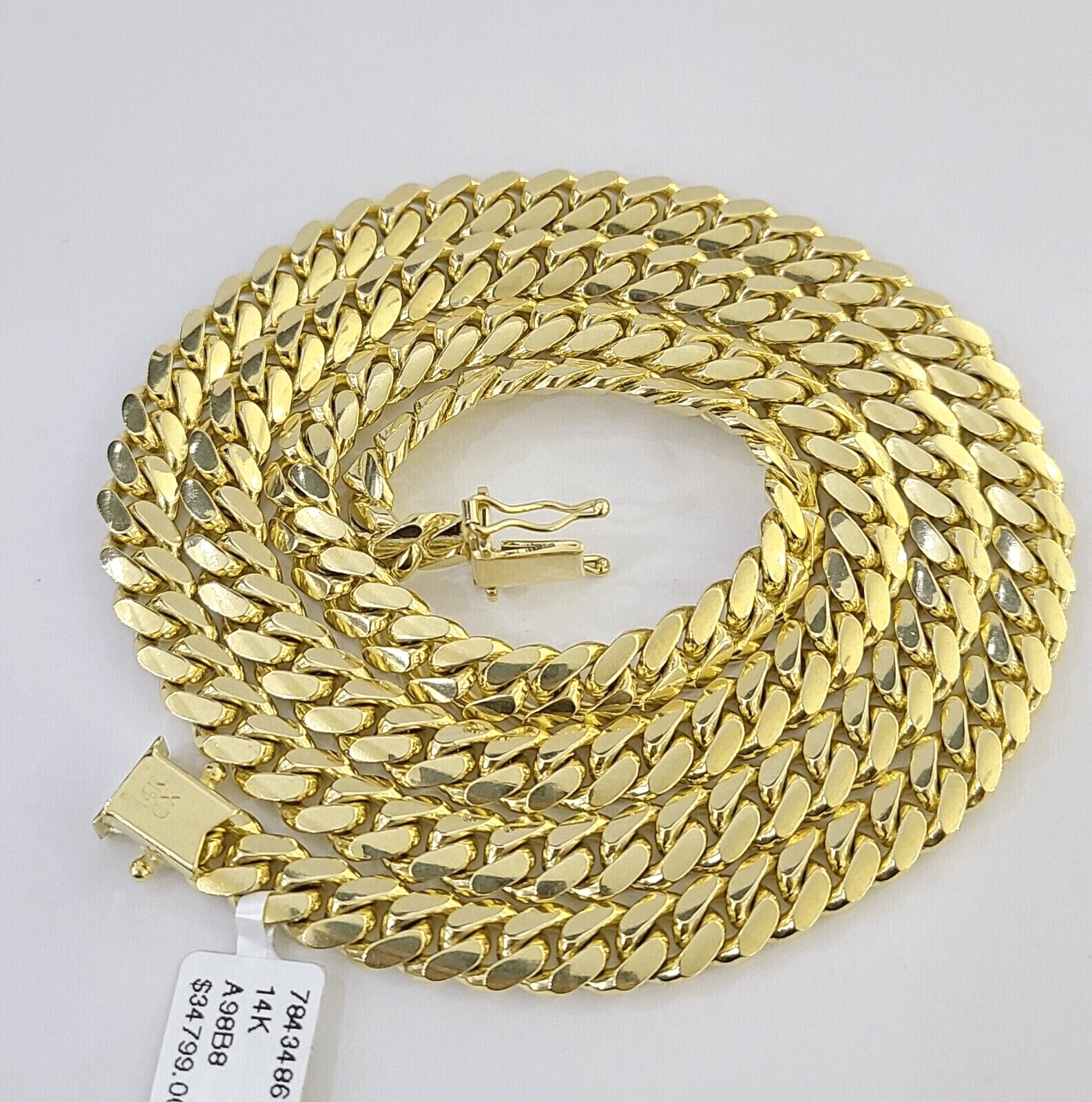 Real 14k Gold Chain Necklace 7mm  22 Inch Solid Miami Cuban Link  Men 14kt Chain - Image 4