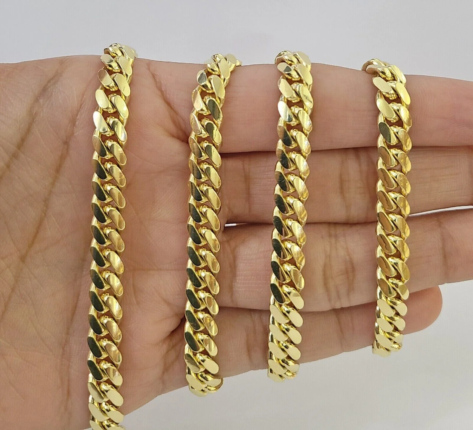 Real 14k Gold Chain Necklace 7mm  22 Inch Solid Miami Cuban Link  Men 14kt Chain - Image 5