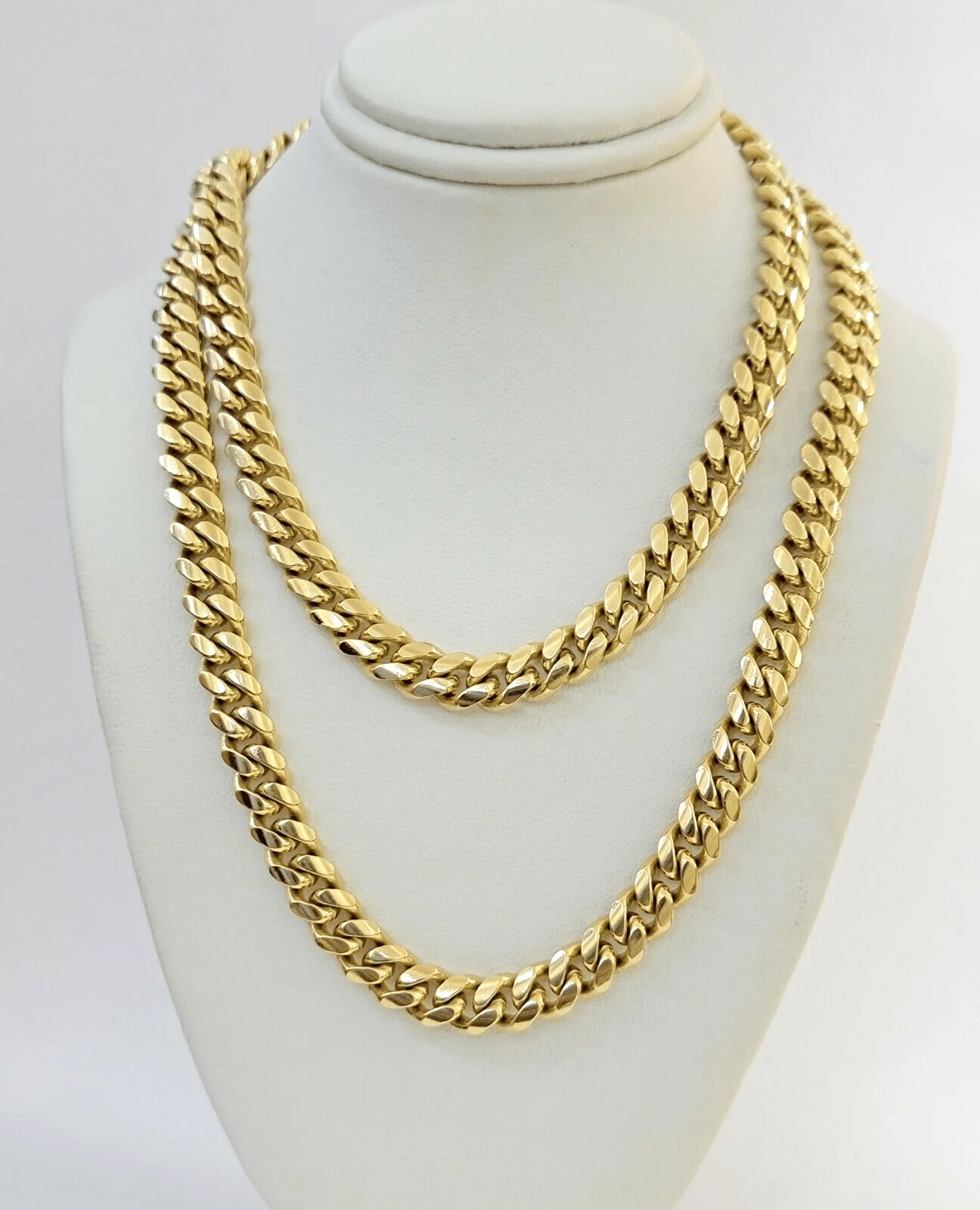 Real 14k Gold Chain Necklace 7mm  22 Inch Solid Miami Cuban Link  Mens 14kt Chai - Image 3