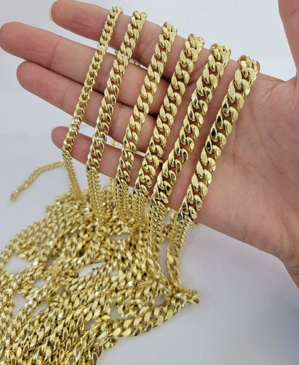 Real 14k Gold chain Necklace Miami Cuban Link 6mm-9mm 8"-30" Inch ,Strong, Men's - Image 2