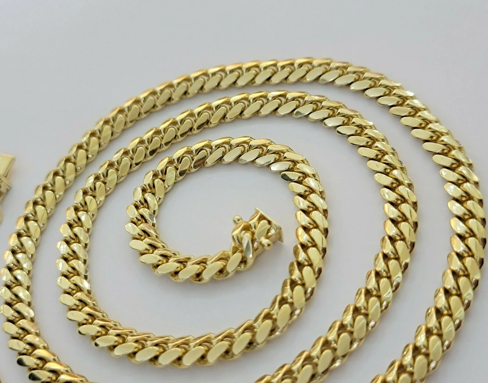 REAL 14k Gold Chain Solid Link 24" 6mm Miami Cuban Necklace14kt Yellow Gold Mens - Image 9