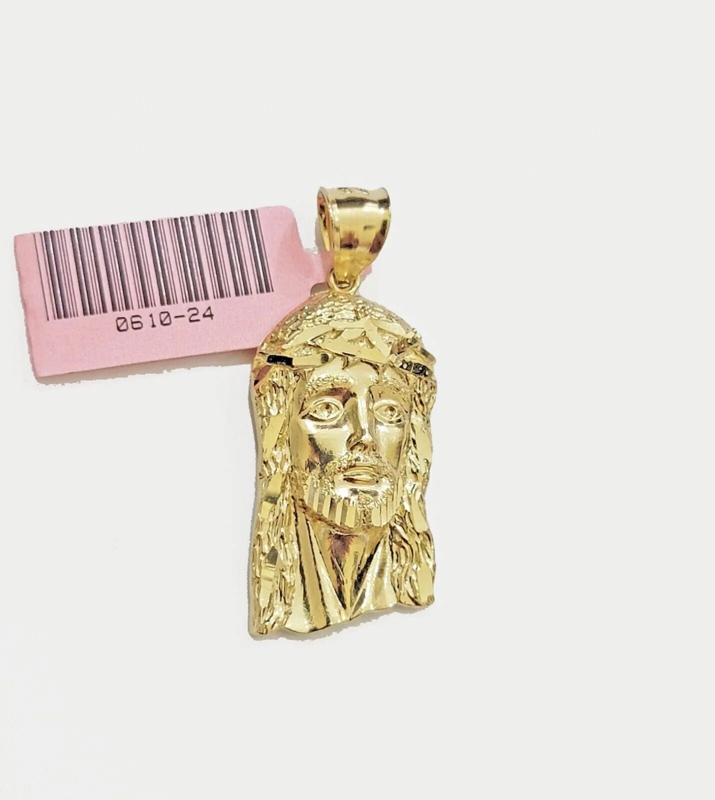 Real 14k Gold Charm Pendant Jesus Face for chains , Men Women, 14kt Yellow Gold - Image 7
