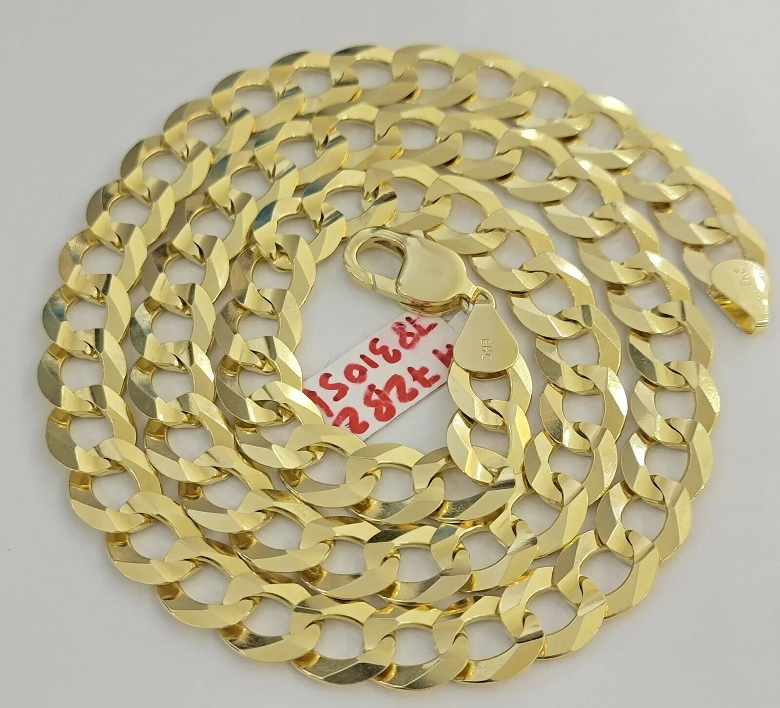 Real 14k Gold Cuban Curb Link Necklace Chain 11mm 22"-28"14kt Yellow Gold,SOLID