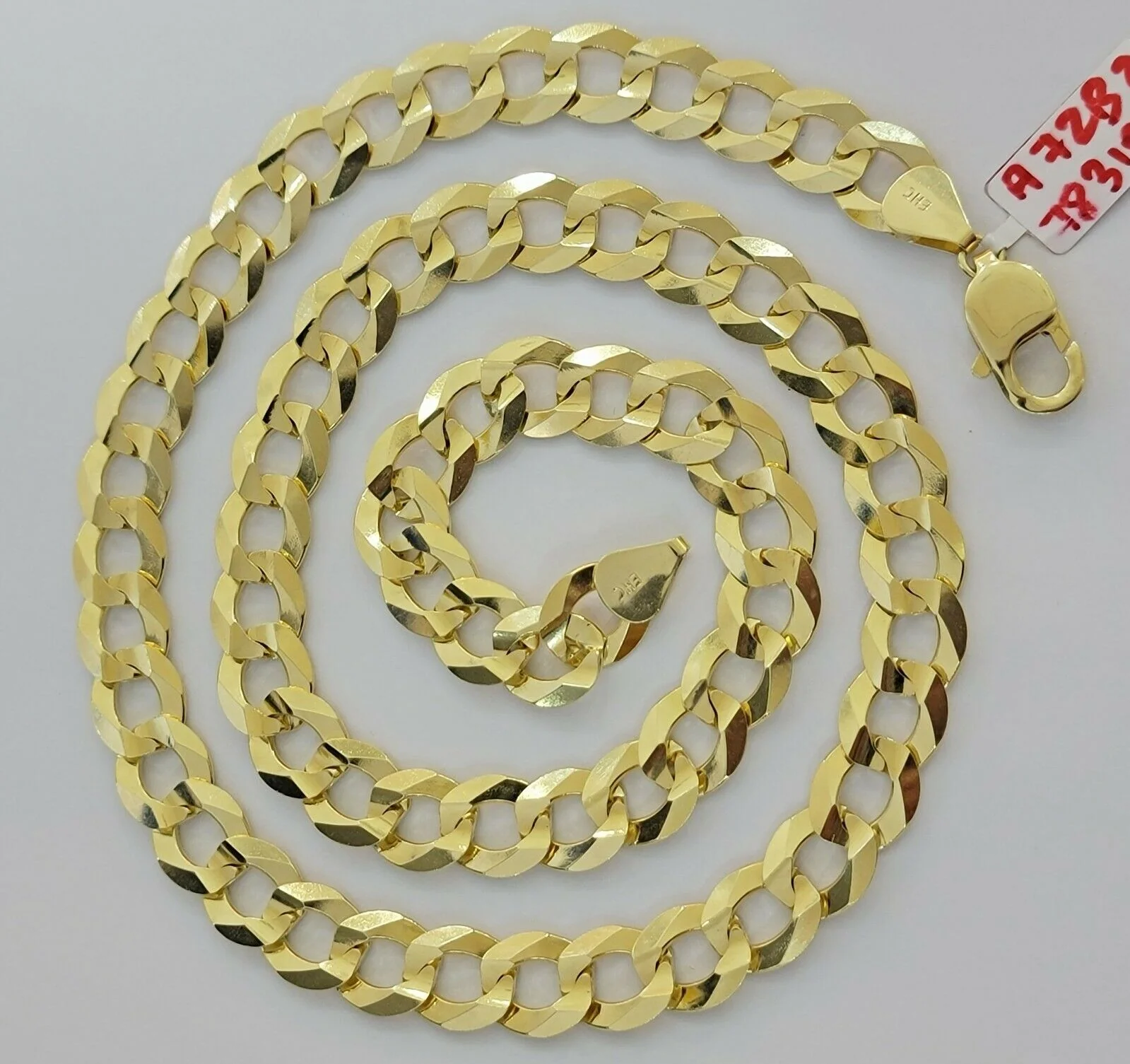 Real 14k Gold Cuban Curb Link Necklace Chain 11mm 22"-28"14kt Yellow Gold,SOLID - Image 11