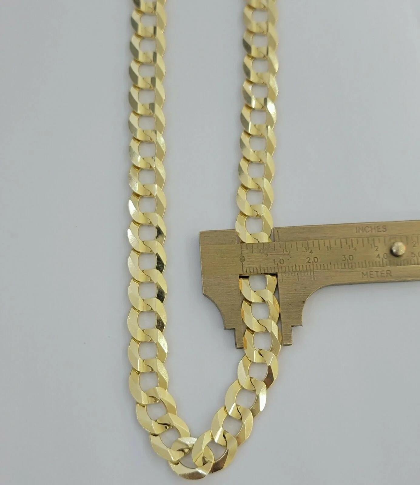 Real 14k Gold Cuban Curb Link Necklace Chain 11mm 22"-28"14kt Yellow Gold,SOLID - Image 3