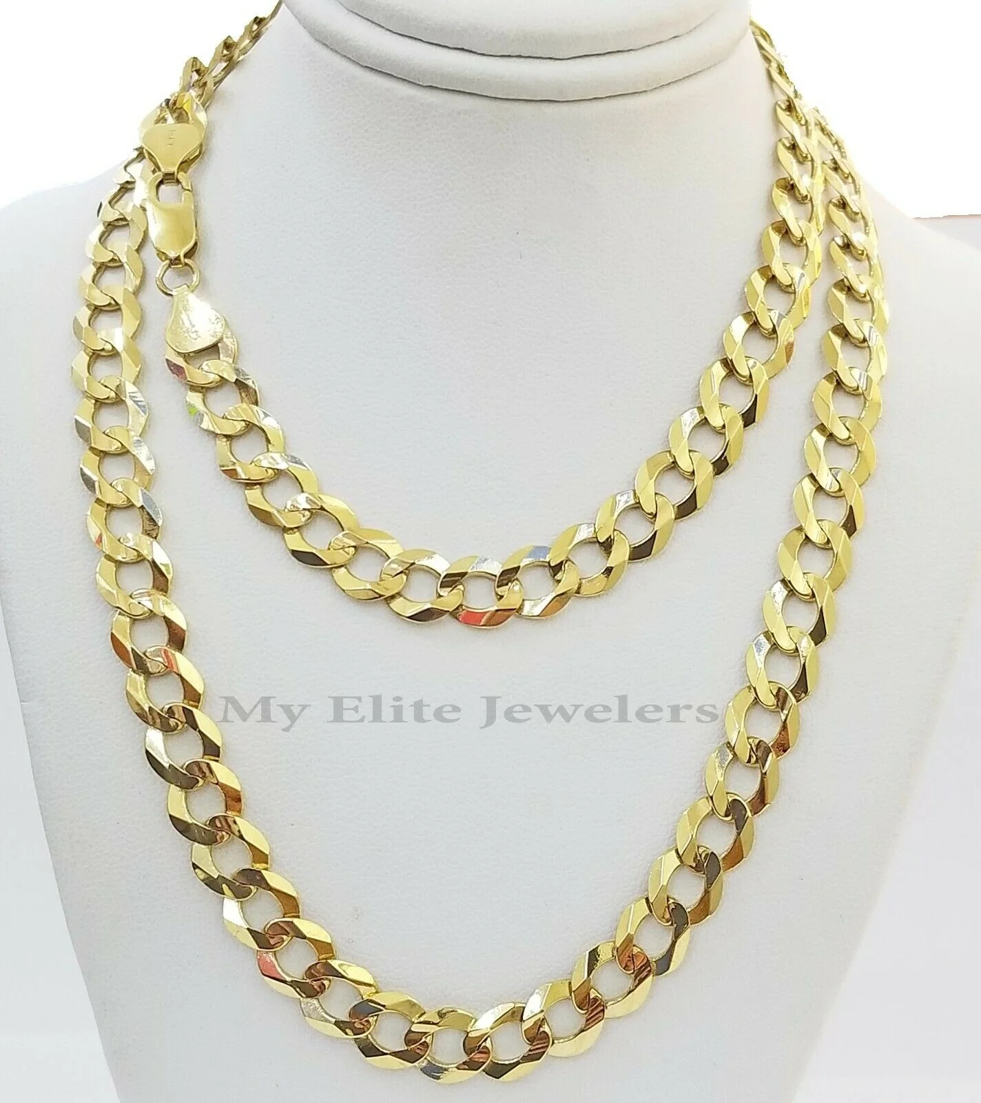 Real 14k Gold Cuban Curb Link Necklace Chain 11mm 22"-28"14kt Yellow Gold,SOLID - Image 8