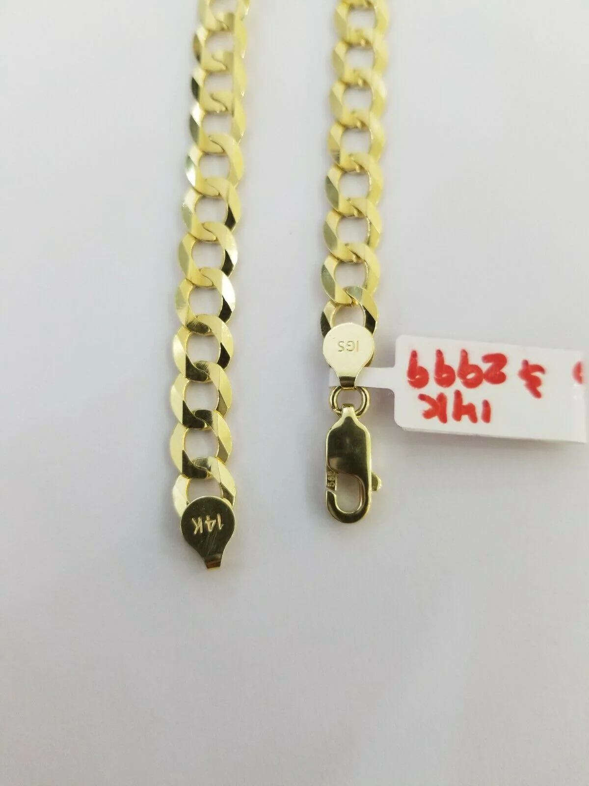 REAL 14k Gold Cuban link Bracelet 7" 7.5mm SOLID 14kt Yellow Gold Strong, LADIES - Image 3