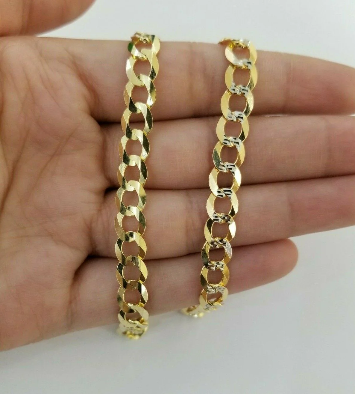REAL 14k Gold Cuban link Bracelet 7" 7.5mm SOLID 14kt Yellow Gold Strong, LADIES - Image 5
