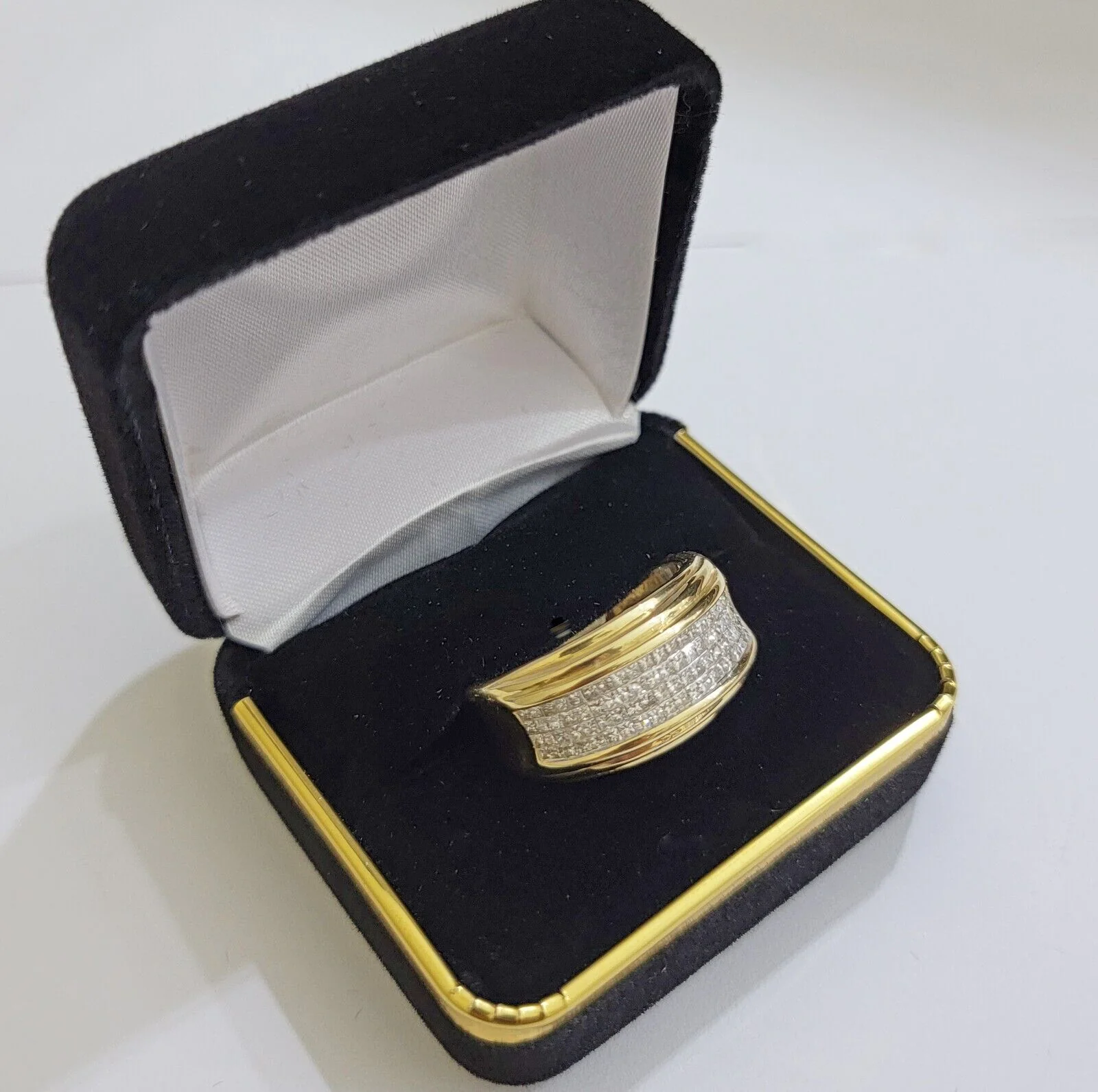 Real 14k gold Diamond Mens Ring Band Engagement Wedding Band 1 CT Natural Diam - Image 3
