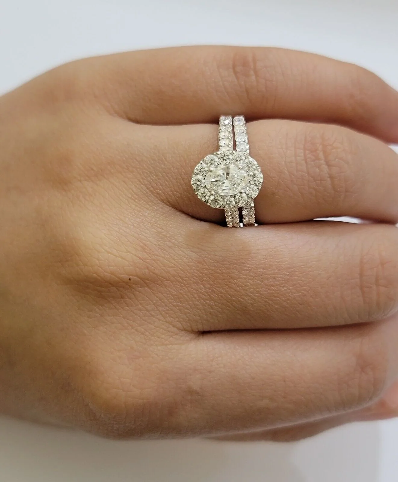Real 14k Gold Diamond Wedding Engagement Ring Band SET Ladies 2 CT Diamonds Oval Ring Sizes 6,7,8,9,10,11 & 12 - Image 6