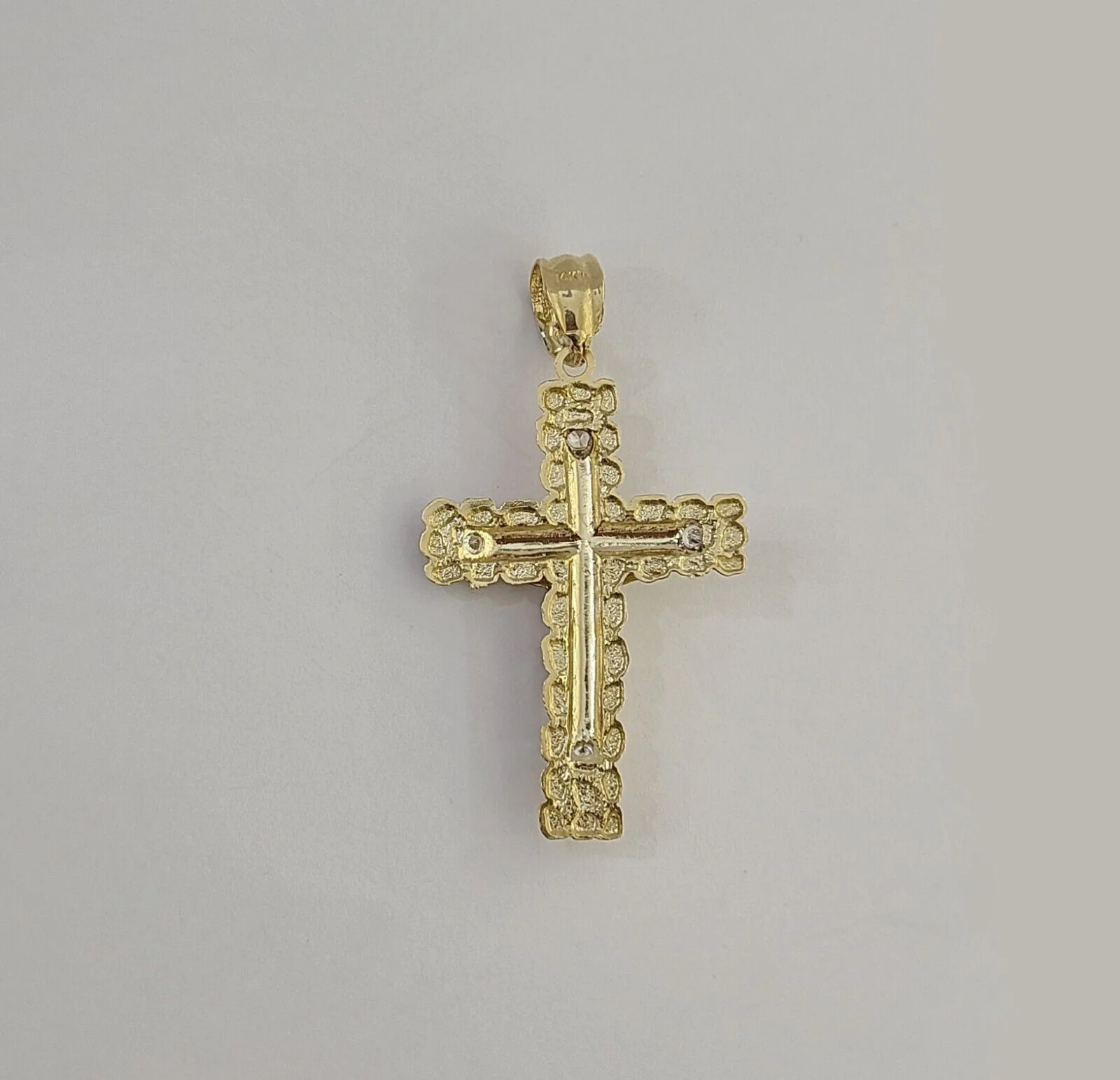 Real 14k Gold Jesus Cross Pendant Charm Crucifix 2" Inches 14kt Yellow Gold - Image 7