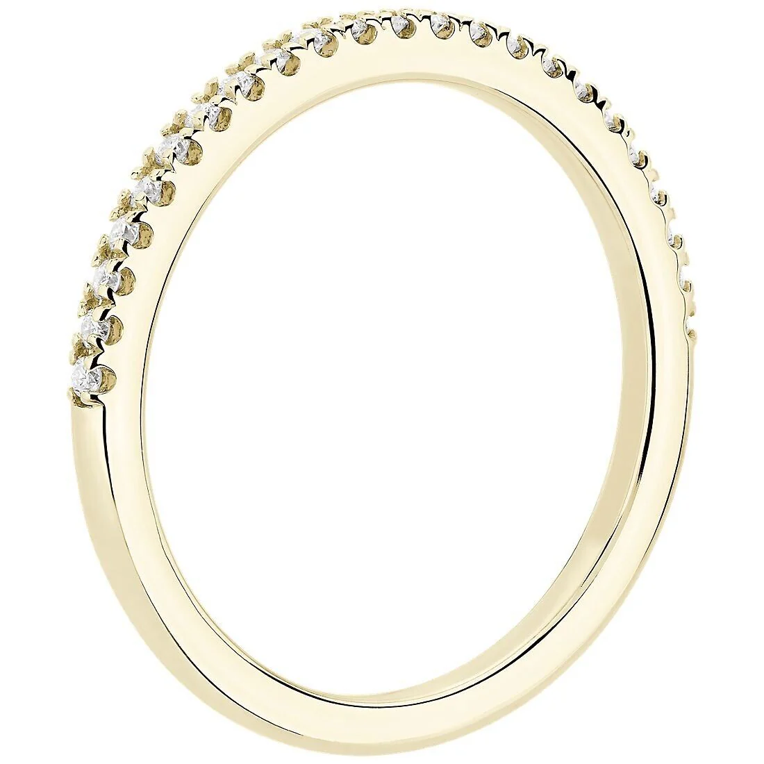 Real 14k Gold Ladies Diamond Ring 0.50CT Size 7 Yellow Petite Micropav�� Band - Image 2