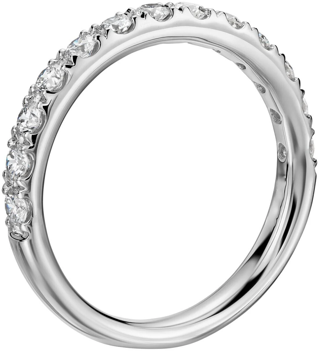 Real 14k Gold Ladies Diamond Ring 2CT Size 7 White Riviera Pav�� Wedding Band - Image 2