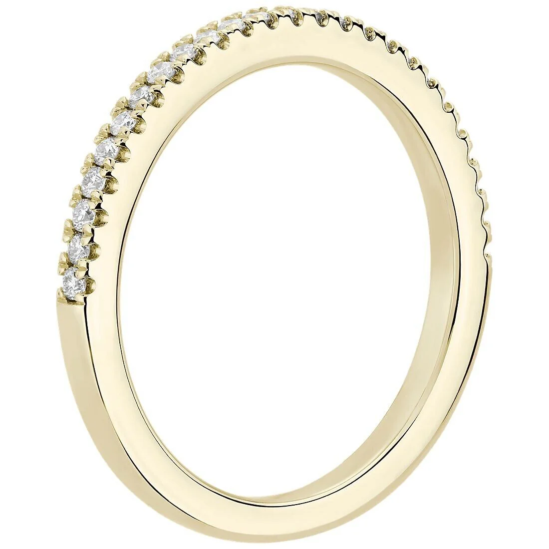 Real 14k Gold Ladies Diamond Ring 2CT Size 7 Yellow Riviera Pav�� Wedding Band - Image 2