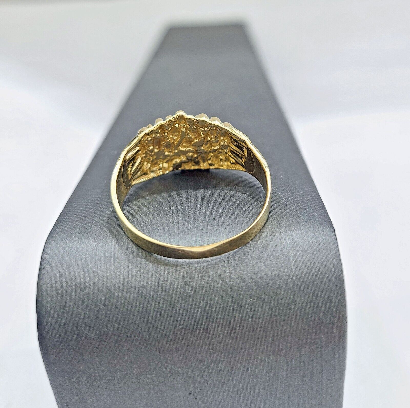 Real 14k Gold Men's Ring Nugget 14kt Yellow Gold Unisex All Sizes - Image 3