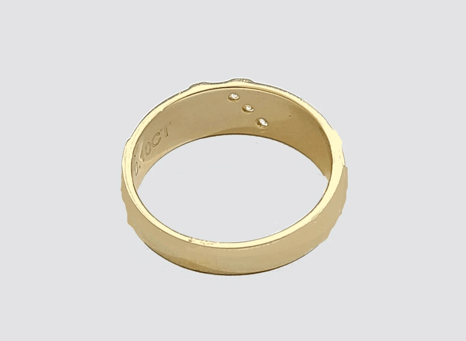 Real 14k Gold Men's Ring 14kt Yellow gold, Wedding Band Diamond - Image 4