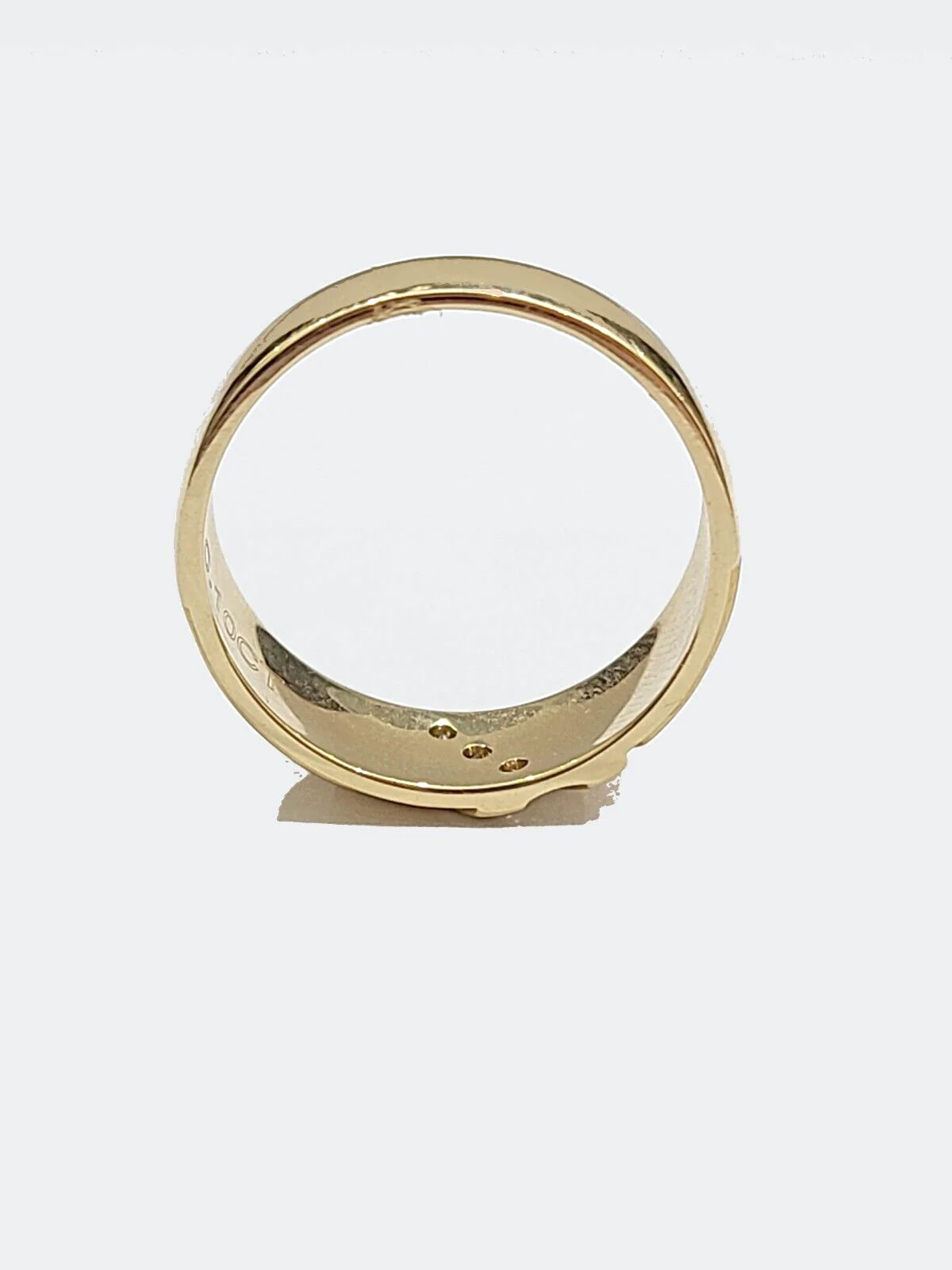 Real 14k Gold Men's Ring 14kt Yellow gold, Wedding Band Diamond - Image 5