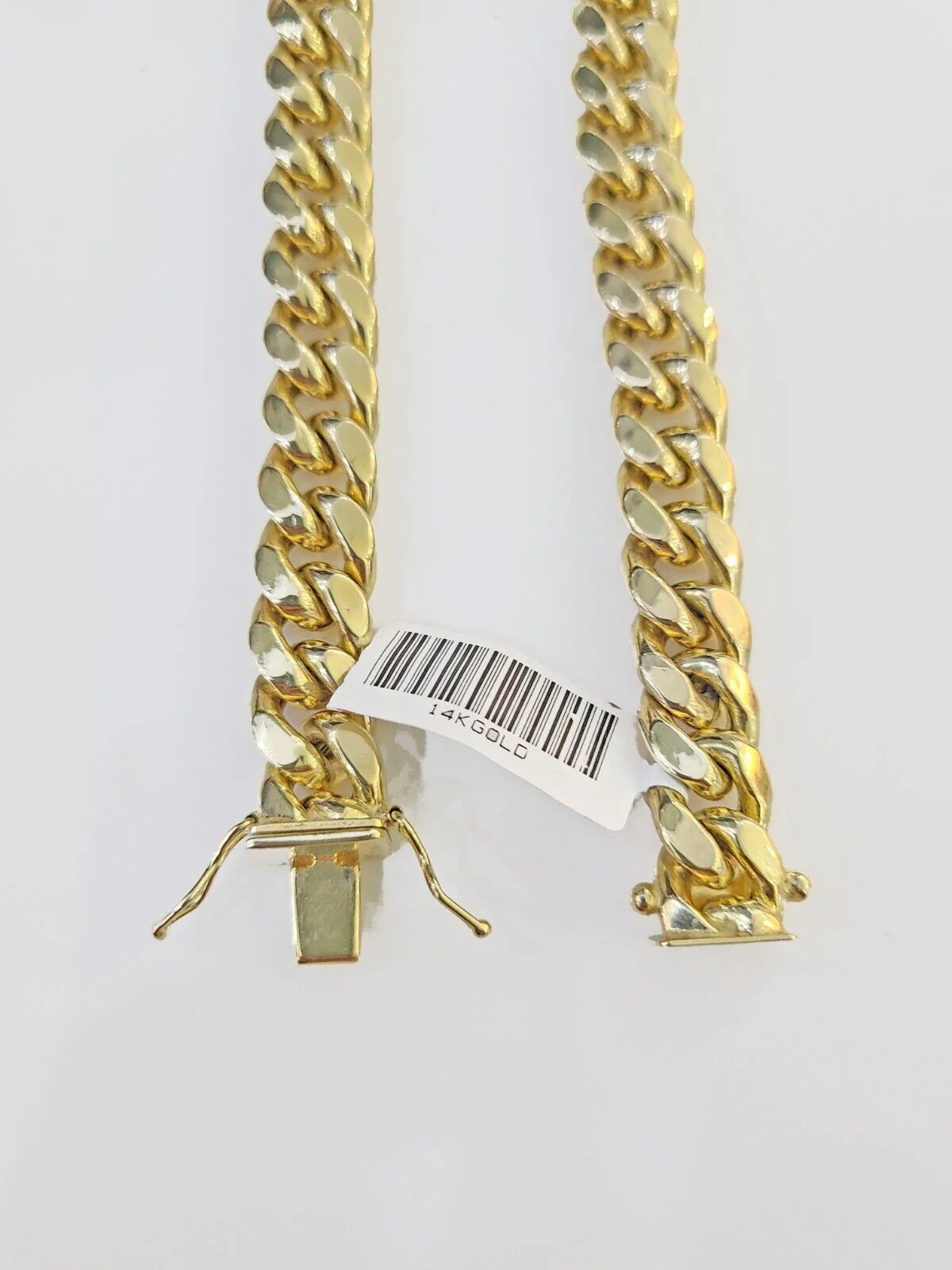 Real 14k Gold Miami Cuban Link Chain Necklace 10mm 20" Box lock 14kt Men's Choker - Image 4