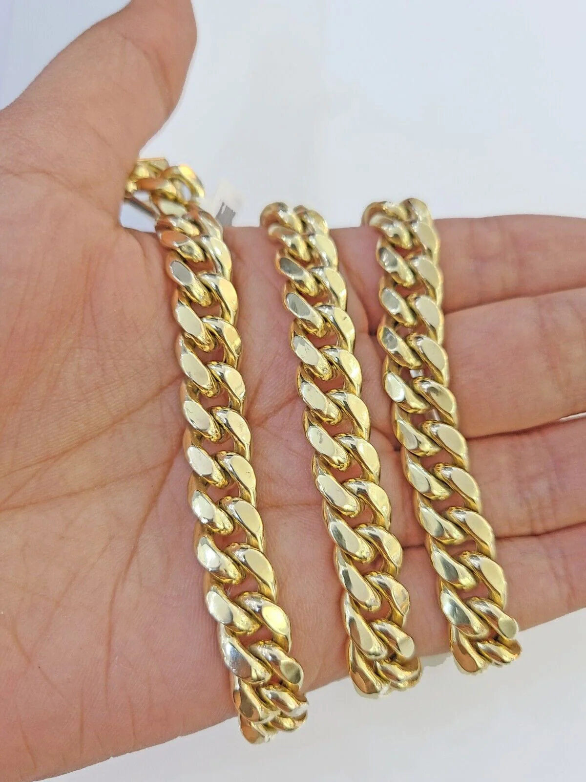 Real 14k Gold Miami Cuban Link Chain Necklace 10mm 22" Box lock 14kt Yellow Gold - Image 2