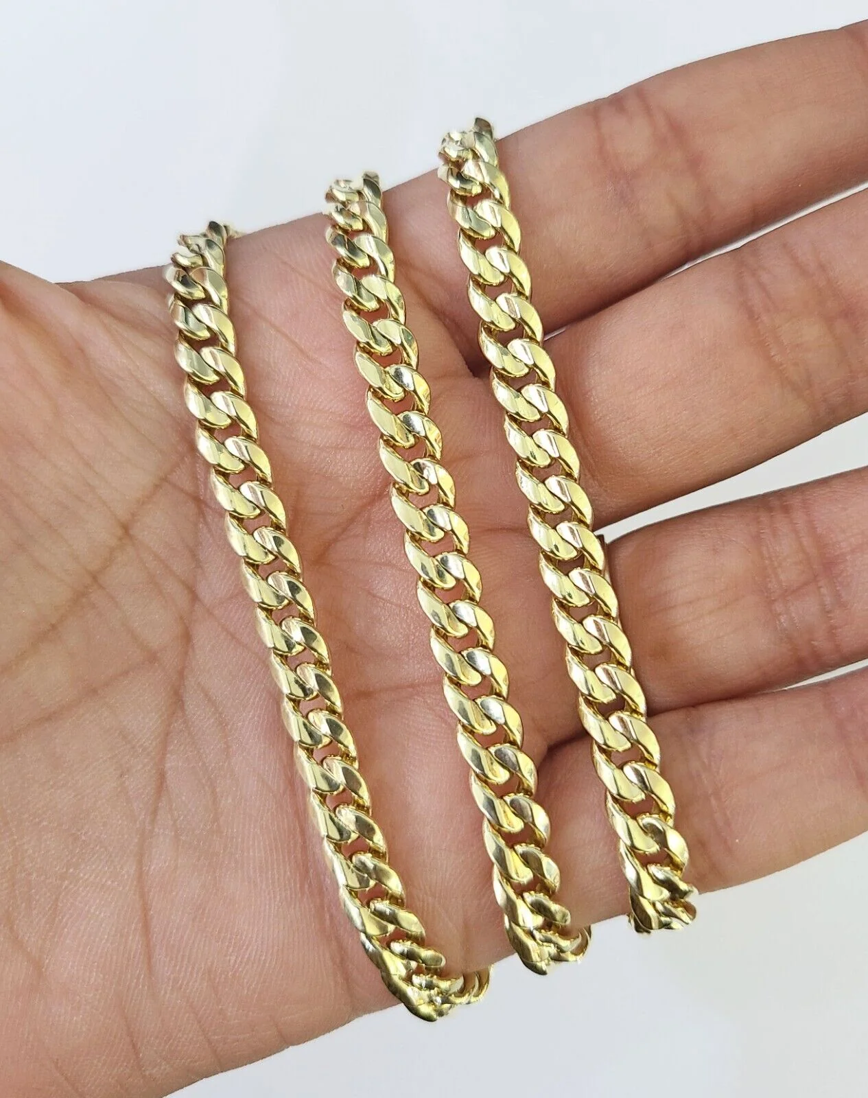 Real 14K Gold Miami Cuban Link Chain Necklace 26 inch 6mm Mens Hollow DISCOUNT - Image 4