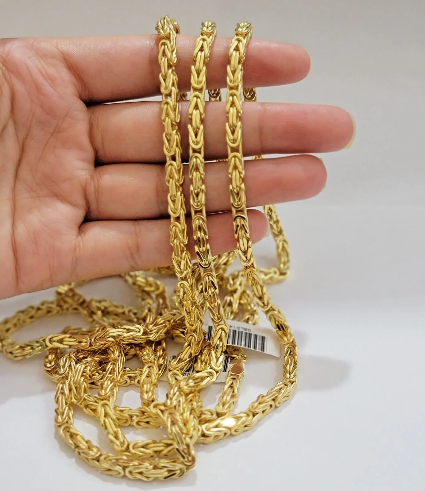Real 14k Gold Necklace Byzantine Chain 20 Inch Lobster 4mm Mens 14kt Yellow Gold - Image 6