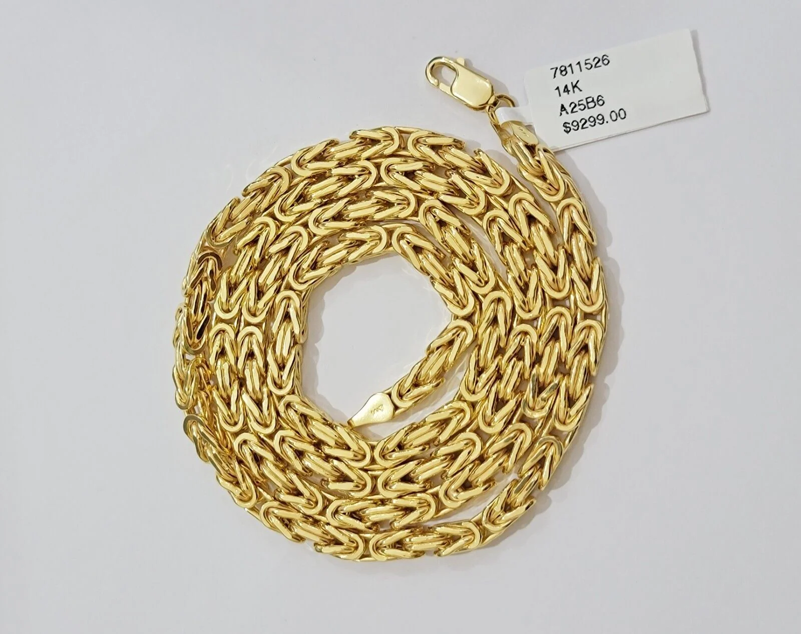 Real 14k Gold Necklace Byzantine Chain 20 Inch Lobster 4mm Mens 14kt Yellow Gold - Image 7