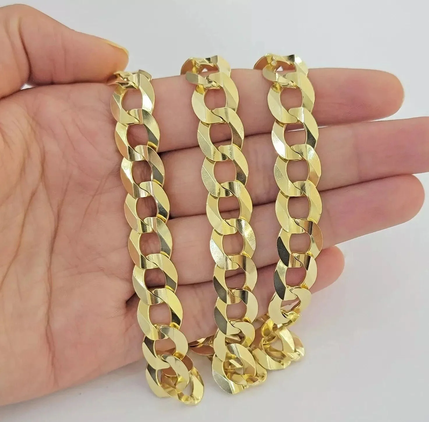 REAL 14k Gold Necklace Cuban Curb Link Chain Mens 11mm 22" - 28 Inch SOLID 14kt - Image 2