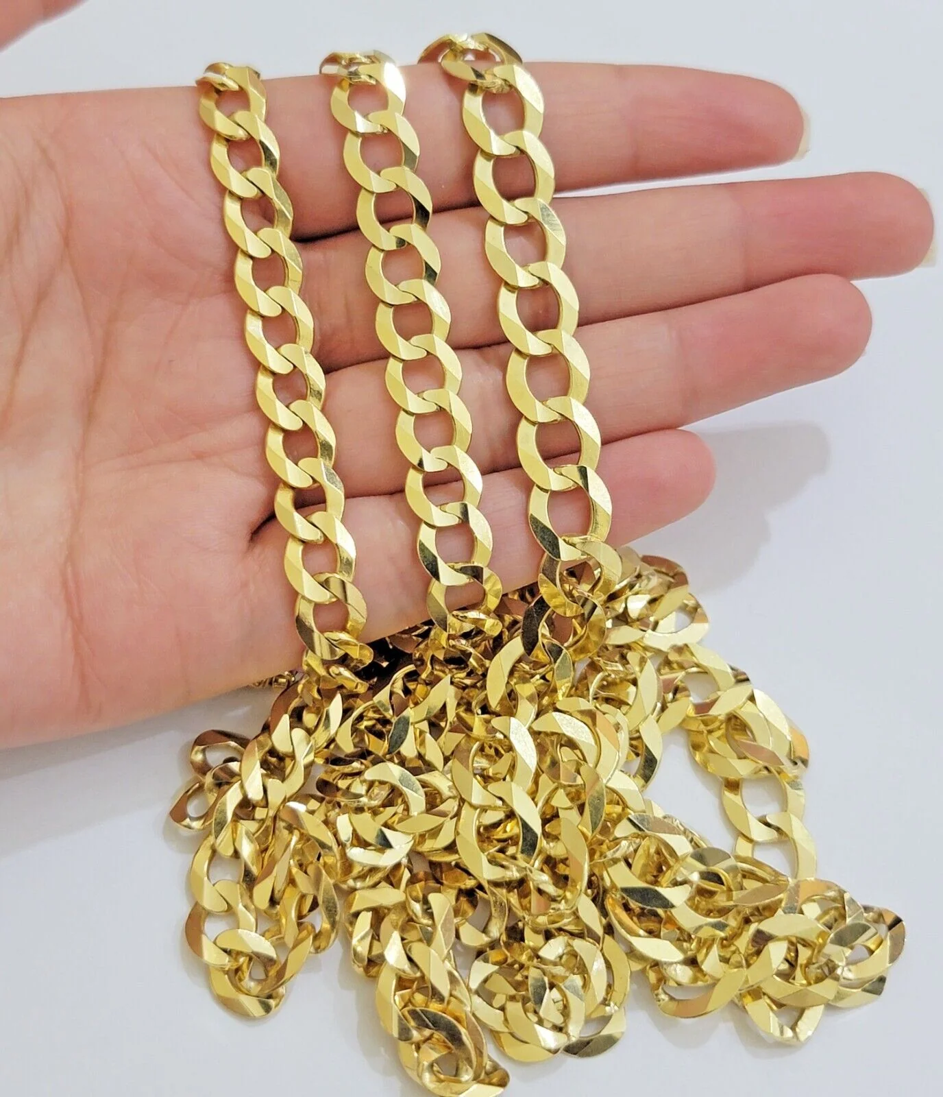 Real 14k Gold Necklace Cuban Curb Link Chain Mens 9mm-11mm 18-30 Inch SOLID 14kt - Image 3