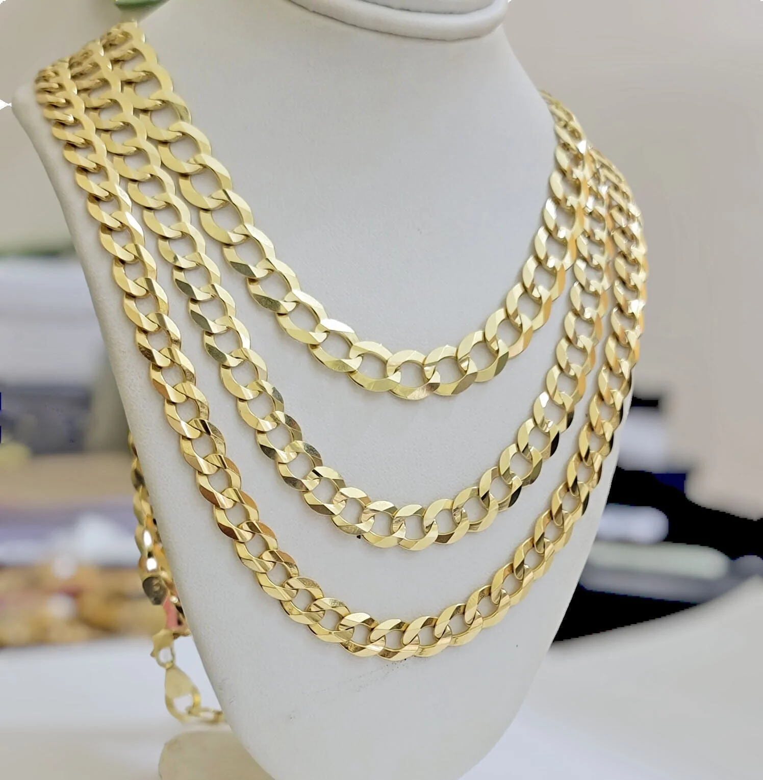 Real 14k Gold Necklace Cuban Curb Link Chain Mens 9mm-11mm 18-30 Inch SOLID 14kt - Image 4
