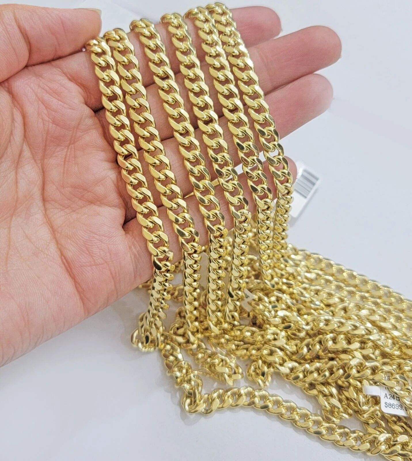 Real 14k Gold Necklace Miami Cuban Link chain 6mm 18" - 28" Strong, 14kt Yellow