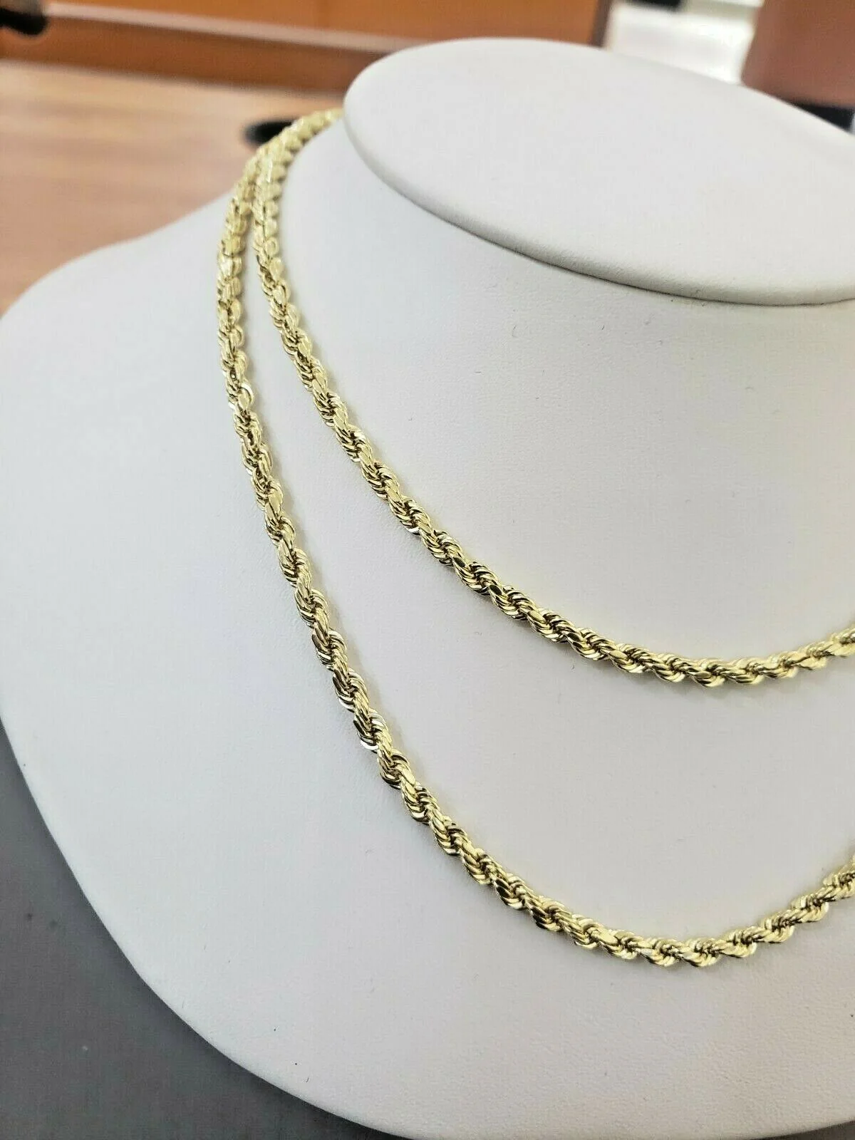 Real 14k Gold Rope chain 2.5mm Ladies Necklace SOLID 14KT Yellow Gold 16" 18" 20 - Image 4