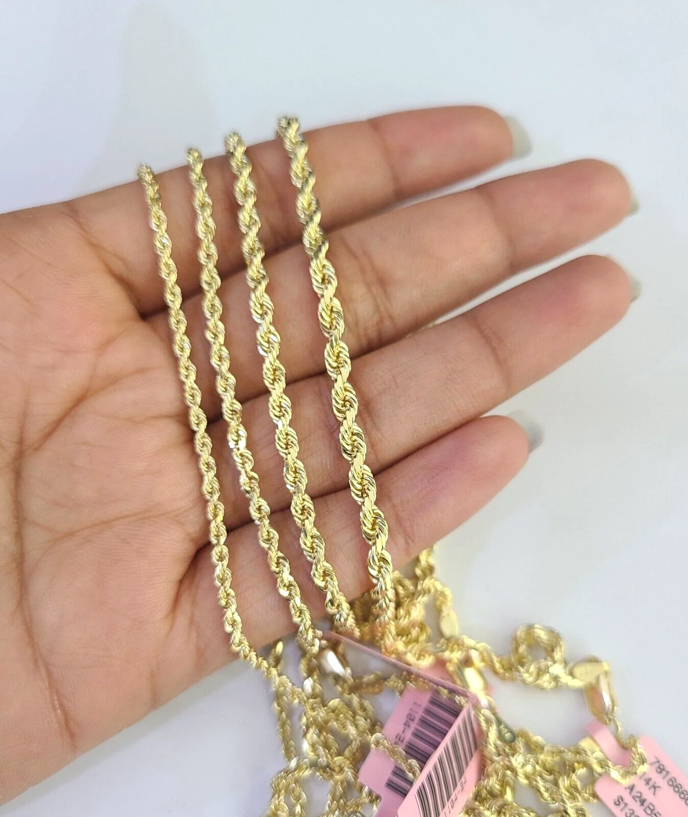 Real 14k Gold Rope Chain Necklace 2mm 2.5mm 3mm 4mm Yellow 14kt Men Women - Image 5