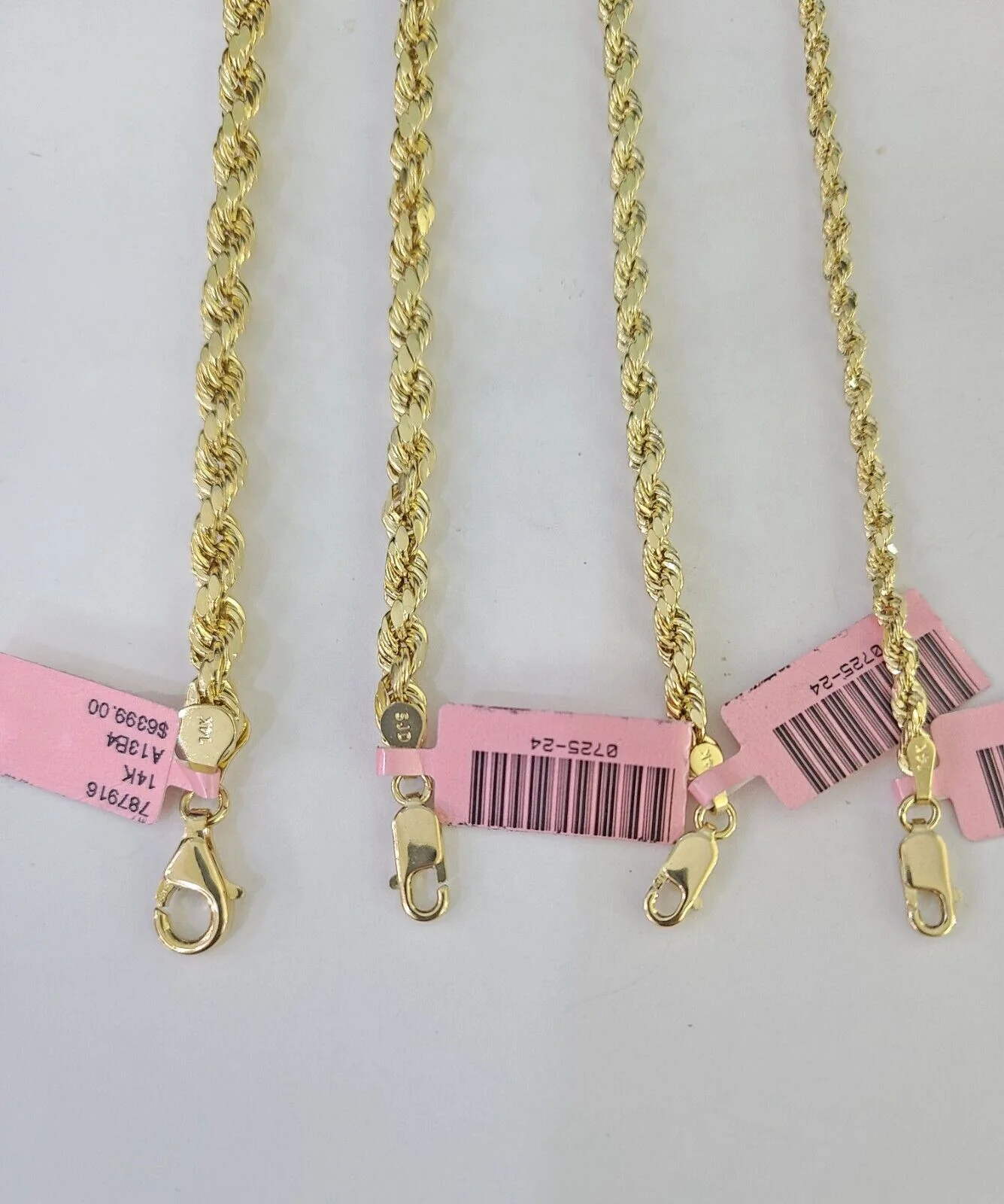 Real 14k Gold Rope Chain Necklace 3mm-6mm 20"-26" Inch Men Women Yellow 14kt - Image 13