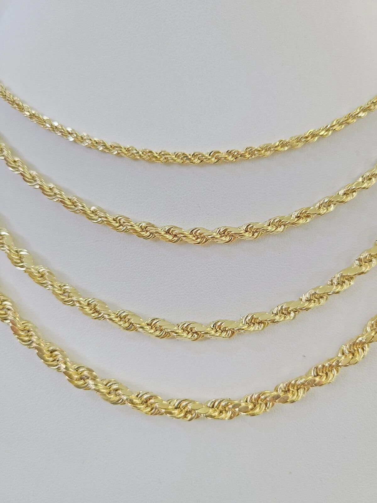 Real 14k Gold Rope Chain Necklace 3mm-6mm 20"-26" Inch Men Women Yellow 14kt - Image 9