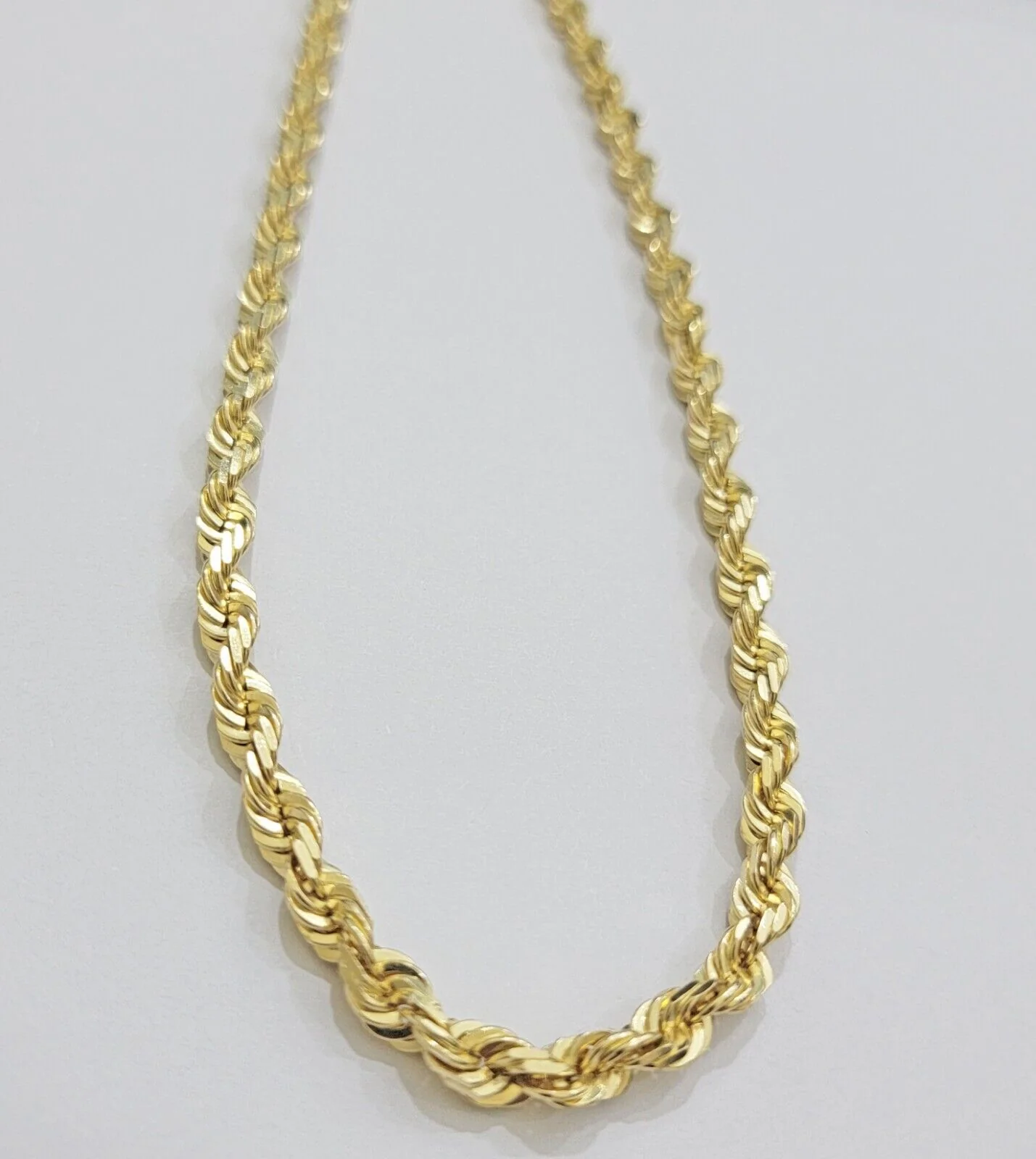 Real 14k Gold Rope Chain Necklace 6mm 18 - 28 Inch 14kt Yellow Gold Diamond Cut - Image 4