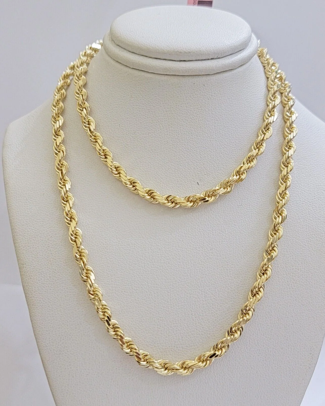 Real 14k Gold Rope Chain Necklace 6mm 18 - 28 Inch 14kt Yellow Gold Diamond Cut - Image 7
