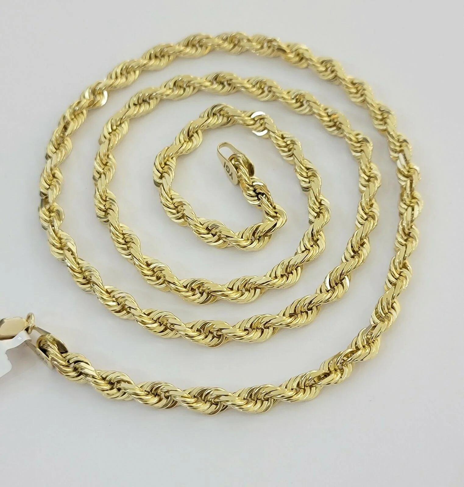 Real 14k gold Rope Chain Solid Necklace 6mm 26" inch Men women, 14kt yellow gold - Image 5