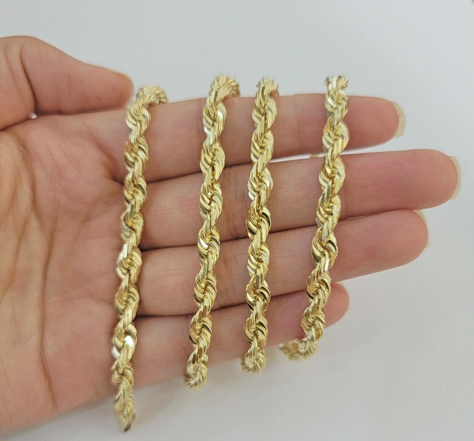 Real 14k gold Rope Chain Solid Necklace 6mm 26" inch Men women, 14kt yellow gold - Image 8