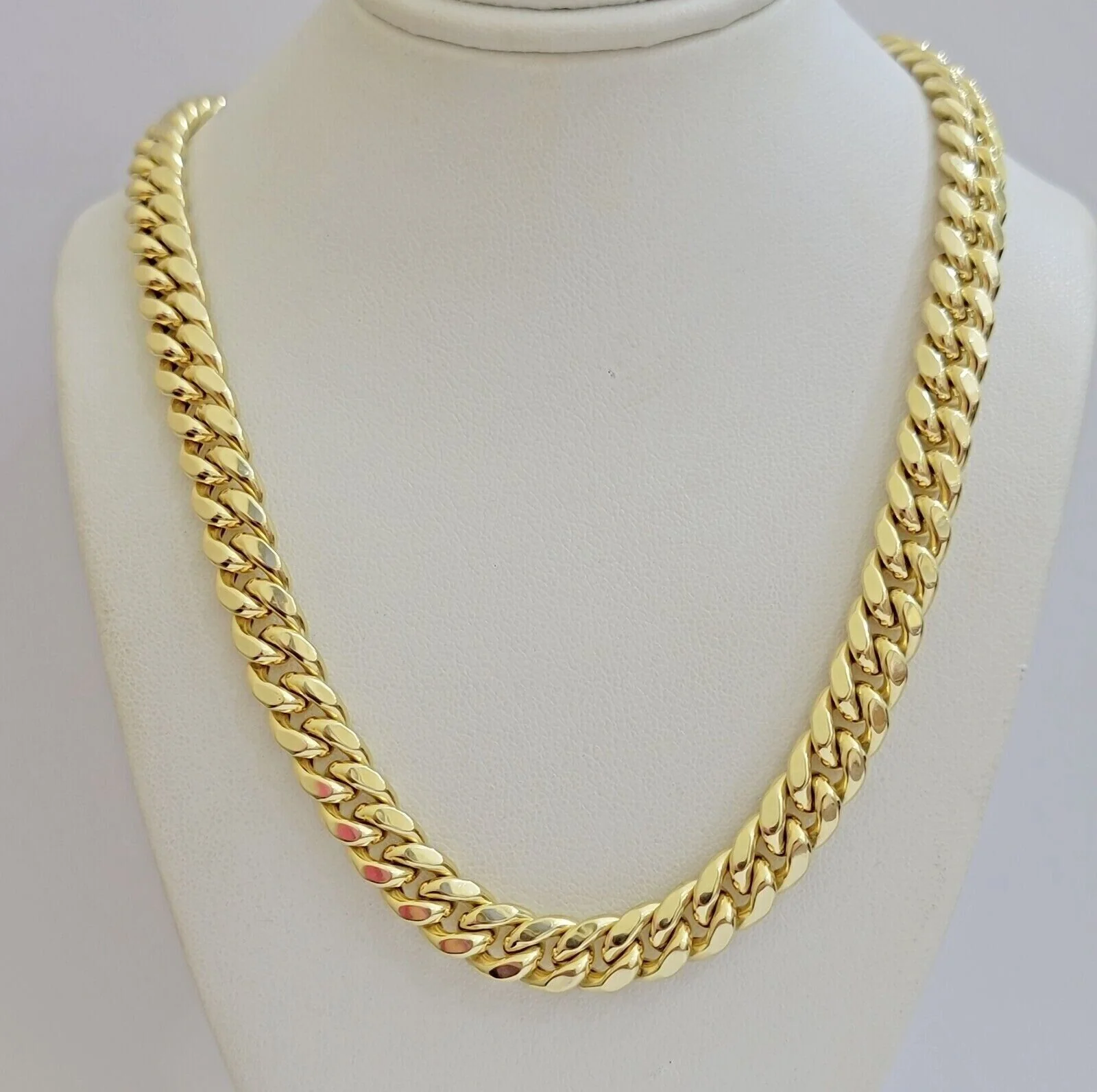Real 14k Mens Chain Miami Cuban Link Necklace 22"  9mm 14KT Mens Real Gold Sale - Image 3